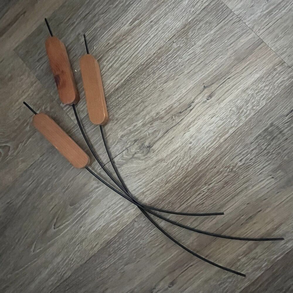 Vintage Home Interiors MCM Wood Metal Wall Art 19” Mid Century Modern Decor